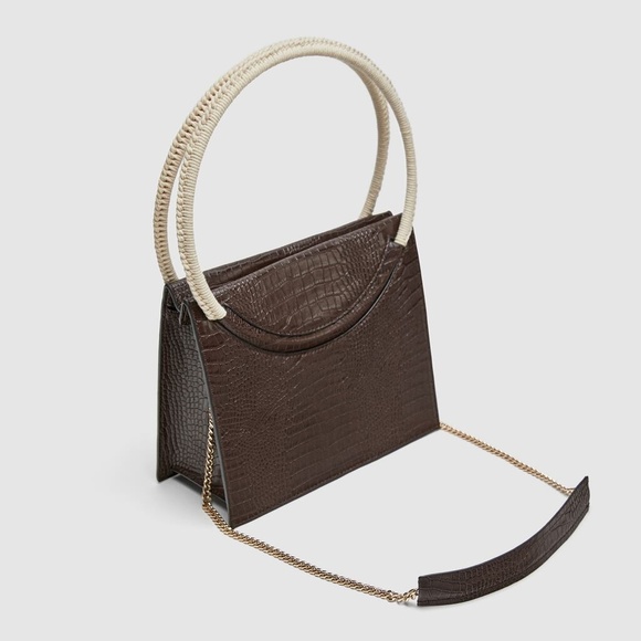 Zara Handbags - NWT Embossed Faux Leather City Satchel